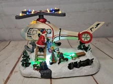Holiday Time "Santa's Helicopter" Animated Christmas Village Accessory Musical