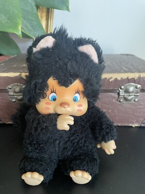 Rare 1979 Nyamy Whashino Black Monchhichi Sekiguchi Plush Toy