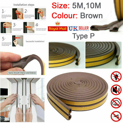 DIY Doctor Self-Adhesive Black Foam Draught Excluder Tape - Weather Stripping For Doors & Windows (5m, 10m, 20m Rolls)