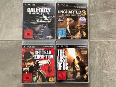 PS3, 4 Spiele The Last Of US, Red Dead Redemption, Uncharted 3, Call Of Duty