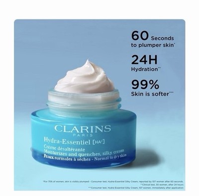 Clarins Hydra-Essentiel Hydrating Face Day Cream Broad Spectrum SPF 15 50 mL