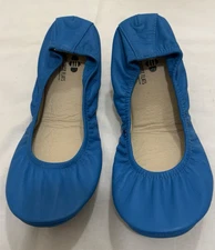 NWOB The Storehouse Flats Turquoise Blue Leather Foldable Ballet Size 10