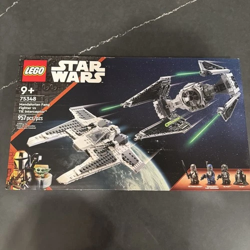 LEGO Star Wars 75348 Mandalorian Fang Fighter vs. Tie Interceptor Set New