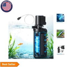 Compact Aquarium Filter with UV Light Ideal for 10-45 Gallon Tanks