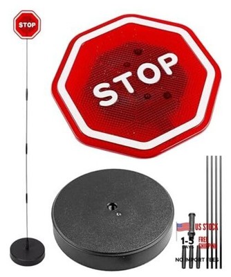 Garage Parking Aid,Garage Stopper for Parking Car,LED Flashing Stop Sign,Car