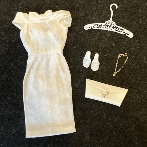 Vintage Barbie White Silk Sheath - Go Everywhere Pak  - COMPLETE Set With Extras