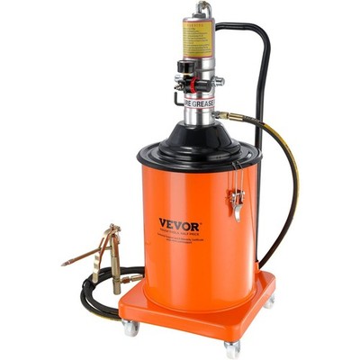 5Gal 20L 50:1 Pneumatic Grease Pump with 13ft Hose & Gun, Portable with Wheels