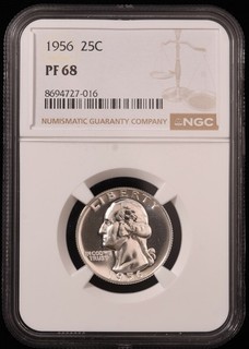 1956 Washington Quarter 25c Certified by NGC PF68