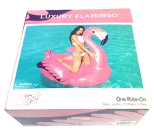 H2OGO Luxury Flamingo Swimming Pool Inflatable Ride On Float Raft Girl Boat Pink