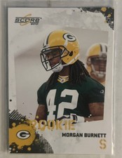 2010 Score #374 Morgan Burnett Green Bay Packers Base Rookie RC Football Card. rookie card picture