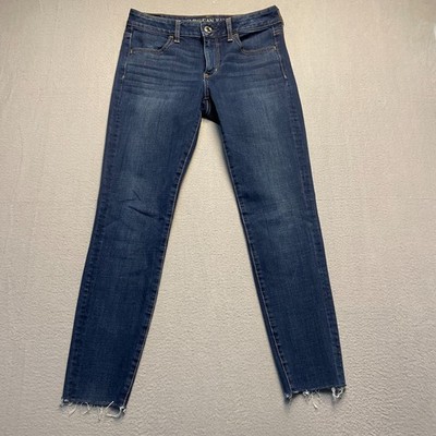 American Eagle Womens Blue Denim Stretch Comfort Low Rise Jegging Jeans Size 6
