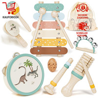 Musikinstrumente Set FüR Kinder, Holzspielzeug Xylophon Trommel 2-3 Jahre
