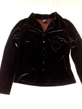 PS dark burgundy velvet garment vintage blouse S