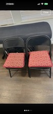 2 Black Folding Chairs In Very Good Condition Sold As Seen