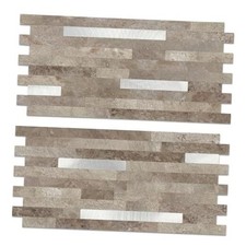 Sheets PVC Wall Tiles Stick on Tiles for Backsplash Kitchen, 40 Brownish Stone