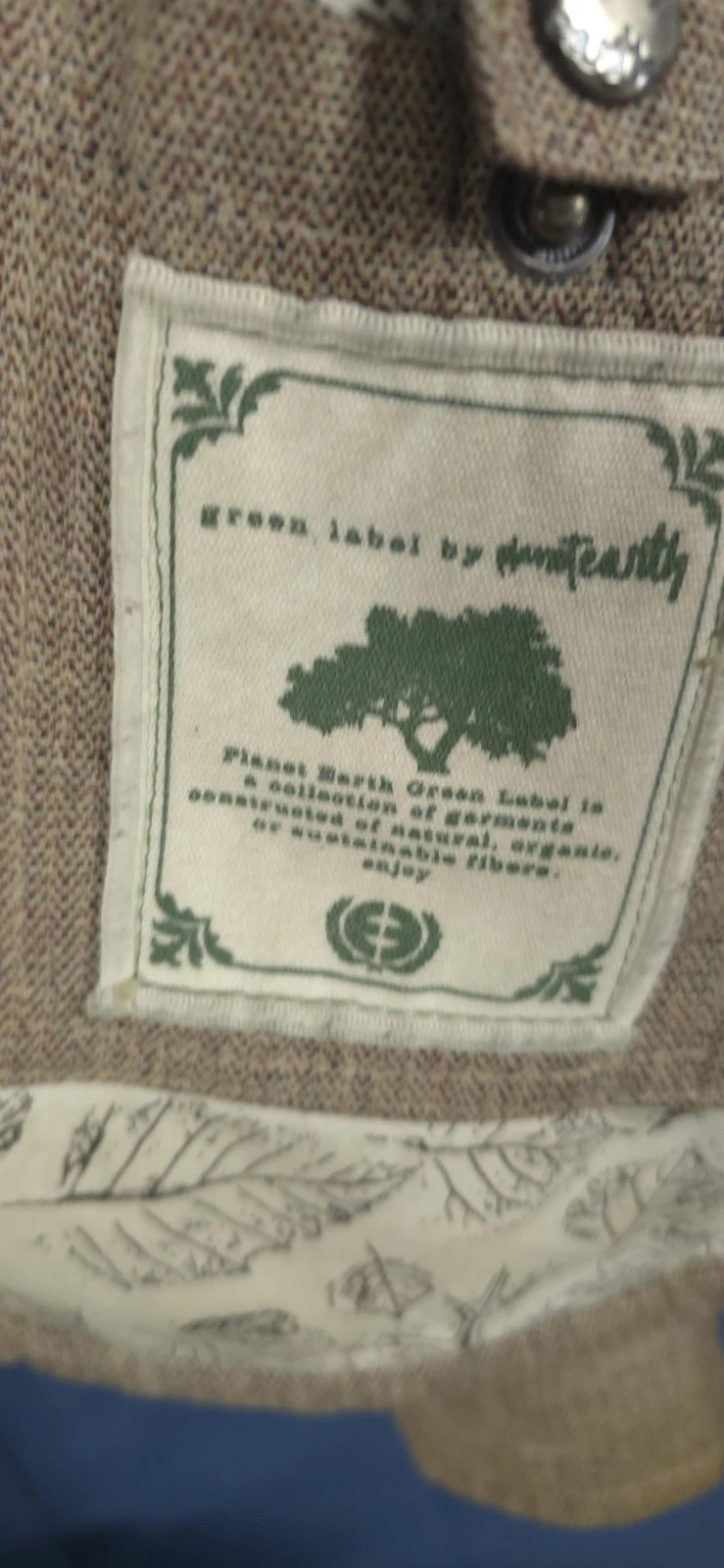 Vintage Planet Earth Hemp Blend Jacket Mens Medium Tan Utility Skate Gorpcore image 16