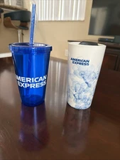 American Express - Set Of Tumblers, One Ceramic, One Plastic - New