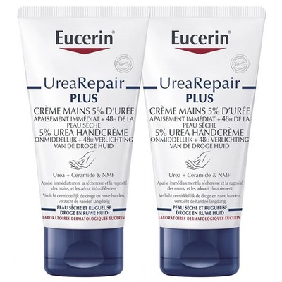 Eucerin UreaRepair Plus Hand Creme 5% Urea - Set of 2x75ml  - Exp: 04/2026