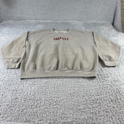 Nirvana In Utero Graphic Sweatshirt Heather Gray Crewneck Band Merch Size L