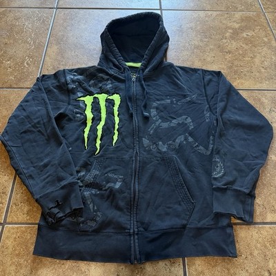 Fox Racing x Monster Energy Hoodie   Ricky Carmichael #4   Size L  Distressed
