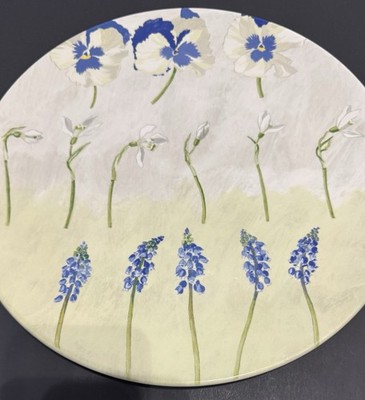 Alice Gien France V R Garanti Cake Serving Platter 12'' Snowdrop Violet Muscari