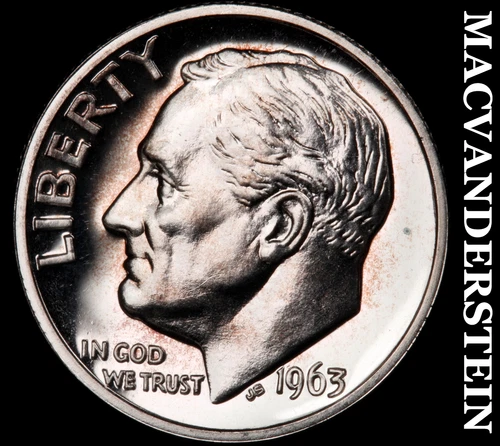 1963 Roosevelt Dime- Silver- Choice Gem Proof Luster No Reserve #i9386