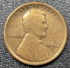 1914 D Lincoln Wheat Penny Copper Cent 1C Good Details Cleaned Key Date