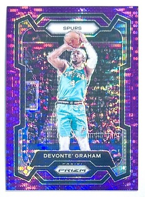 2023-24 Prizm Devonte' Graham Purple Pulsar Prizm Refractor SSP #d /35 Spurs NBA