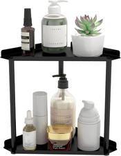 2 Tier Bathroom Counter Organizer, Vanity Organizer Corner Shelf