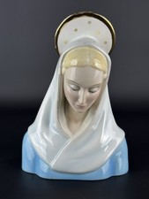 Ronzan Torino Statua Madonna Con Velo Bianco Ceramica Anni ‘50 Firmata