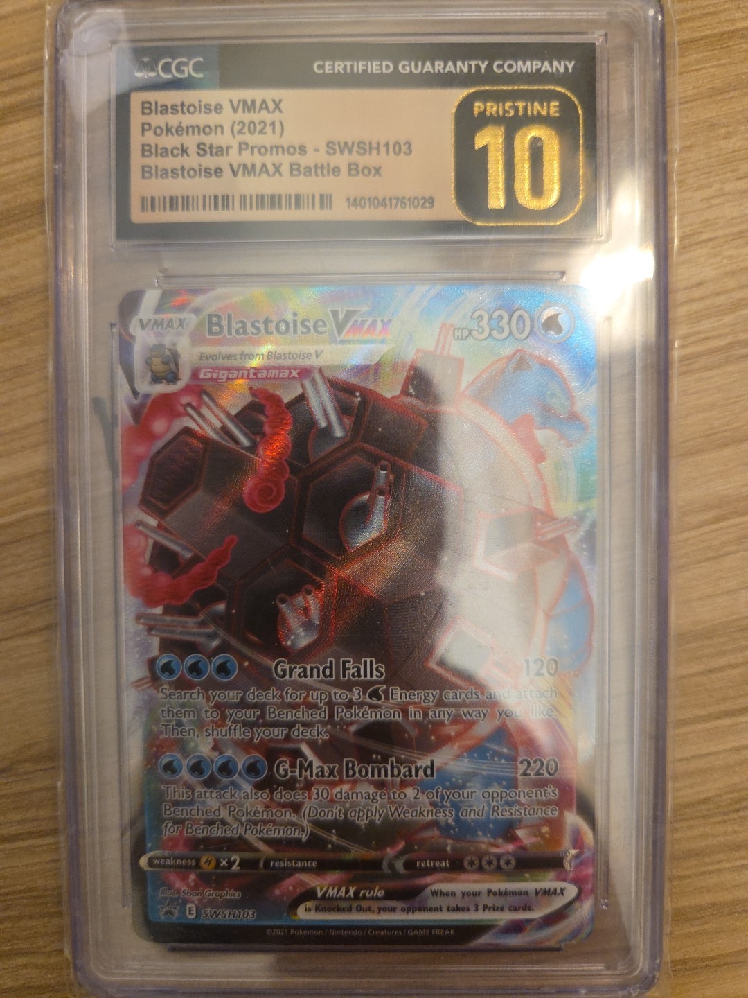 Pokemon 2021 Blastoise VMax Black Star Promos SWSH103 Battle Box CGC Pristine