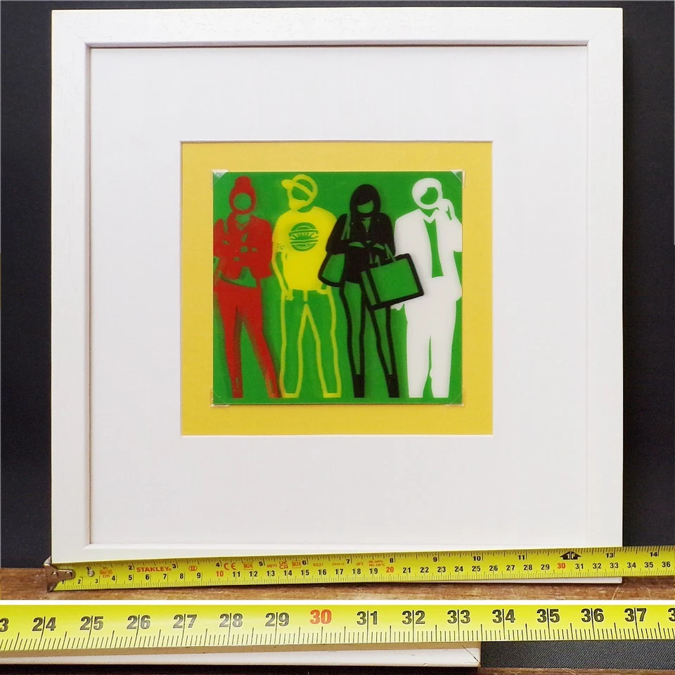 Impresión artística de Julian Opie enmarcada postal lenticular retrato de personas de pie 2019 Foto 4 de 4