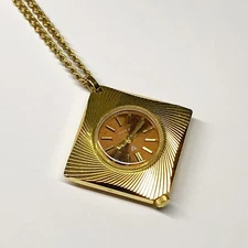 Soviet Vintage Watch Pendant Chaika USSR  Gold Plated AU 5