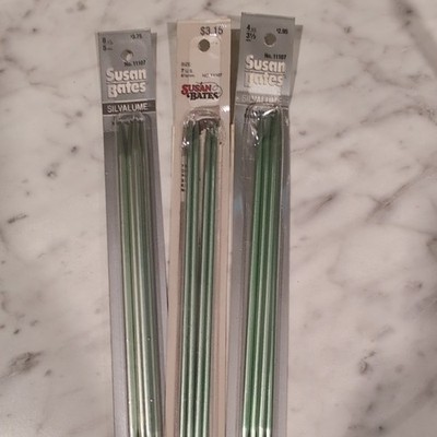Vintage Susan Bates Silvalume Double Point Metal Needles Lot 3 MPN 11107 8/7/4