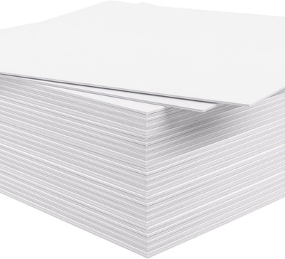 , Pack of 50 8X8 White Uncut Mat Boards Backing Boards, 4-Ply Thickness, Great f