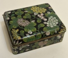 ANTIQUE RARE HTF Chinese Cloisonne Trinket Box Decor Late Qing Dynasty READ