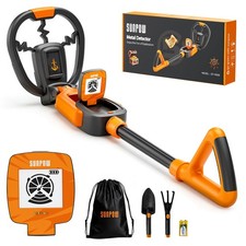 SUNPOW Kids Metal Detector with Treasure Animation  Waterproof MD20-Black