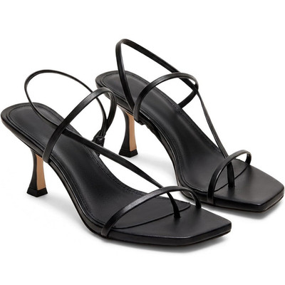 Coutgo Womens Strappy Kitten Heels Open Toe Slingback Sandals -  Black -size 8.5