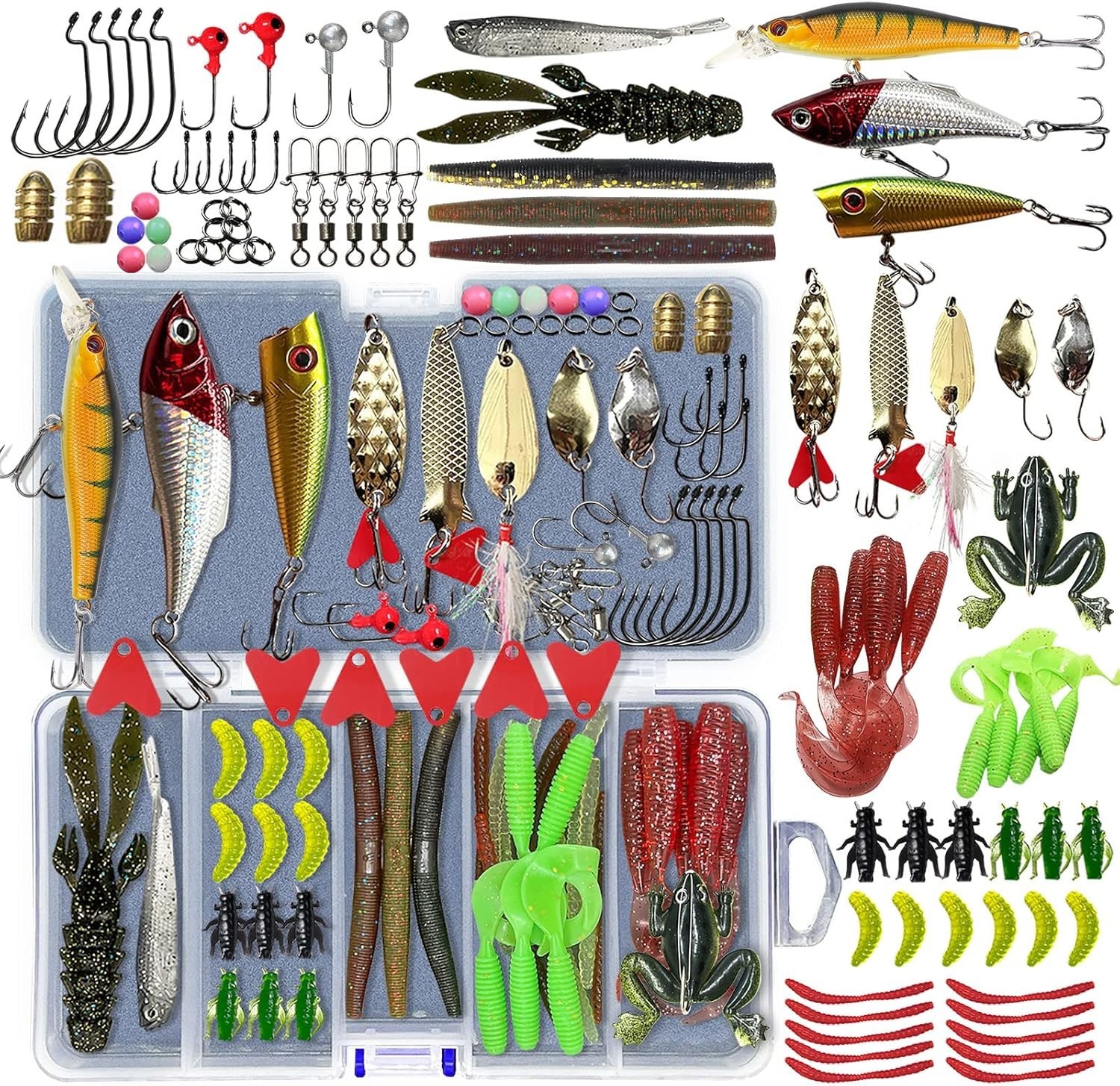 Fishing Lures Kit Set, Baits Tackle Including Crankbaits, Topwater