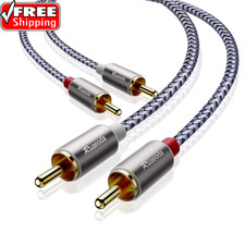 2RCA Cable 6 Ft, 2RCA Male to 2RCA Male Stereo Audio Cables Shielded Braided 2RC