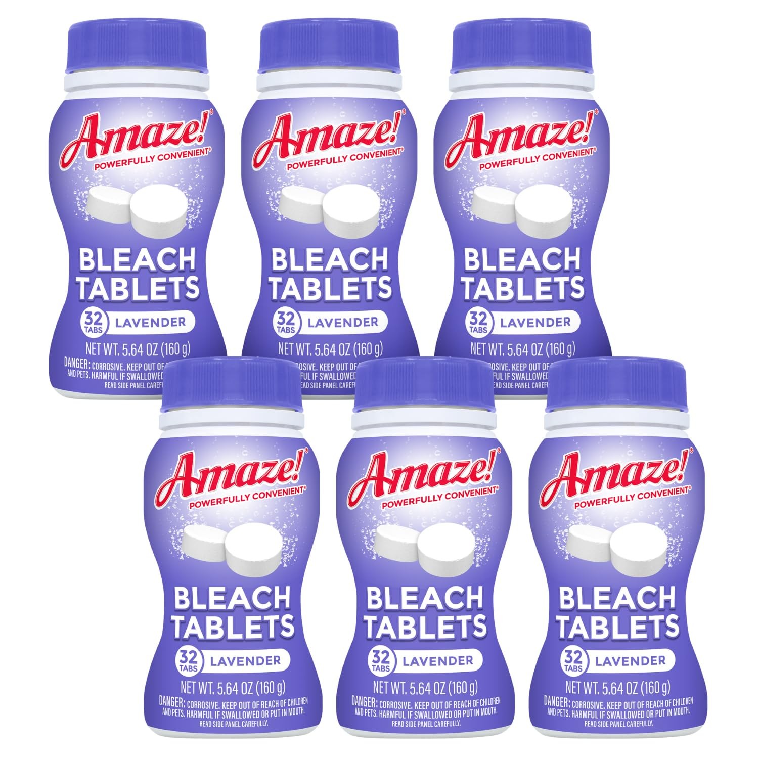 AMAZE Ultra Concentrated Bleach Tablets 6 Lavender Scent Laundry Toilet Home Cle