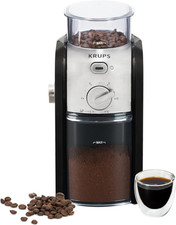 Krups Expert Burr, Automatic Coffee Grinder, Easy Clean, Black&Silver, GVX231