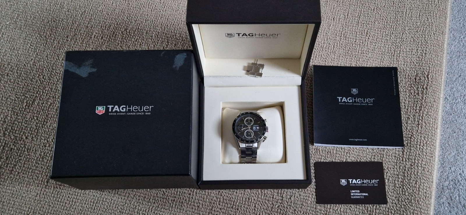 TAG Heuer Carrera Men's Watch - CV2010.BA0786 has Boxes and old guarantee card
