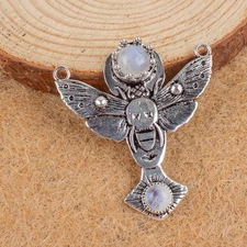 Rainbow Moonstone Gemstone Handmade 925 Sterling Silver Jewelry Pendant Gift For