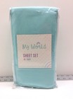 Laura Hart Kids My World Solid Turquoise Twin Sheet Set