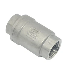 1/2" 1/2 inch Vertical Check Valve NPT Threaded one way Stainless Steel oil