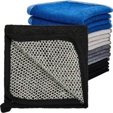 8 Pcs Exfoliating Washcloth Men Wash Face Cloth Rustic Dual Sided Bath Washcl...