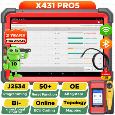 2025 LAUNCH X431 PRO 5 PAD V+ Car Diagnostic Scanner Tool Programming Key Coding
