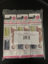 Kitty Caps for Cats Safe, Stylish/Humane Alternative to Declawing Large 3pk New