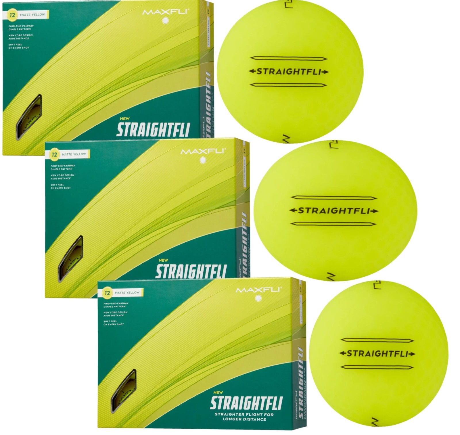 Maxfli 2023 Straightfli Golf Club Balls /MATTE ORANGE/GLOSS WHITE